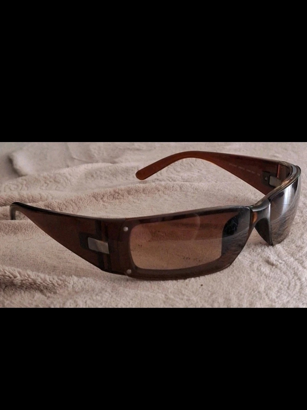 Prada Sport SPS 06E Brown Shield Wrap Sunglasses Made in Italy Authentic Y2k - Picture 2 of 8